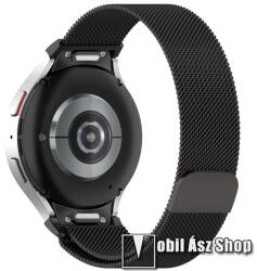  Okosóra milánói szíj - rozsdamentes acél, mágneses - 228mm hosszú, 20mm széles - FEKETE - SAMSUNG Galaxy Watch4 Classic / Watch4 / Watch5 / Watch5 Pro / Watch6 Classic / Watch6