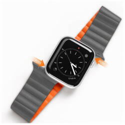 Apple Watch Ultra (49 mm), szilikon pótszíj, mágneses zár, Dux Ducis Chain, szürke/nanarncssárga