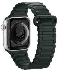 Apple Watch 1-6, SE, SE (2022) (38 / 40 mm) / Watch 7-8 (41 mm), szilikon pótszíj, mágneses zár, Dux Ducis Armor, sötétzöld - tok-shop