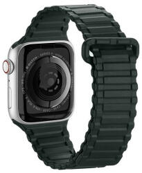 Apple Watch 1-6, SE, SE (2022) (38 / 40 mm) / Watch 7-8 (41 mm), szilikon pótszíj, mágneses zár, Dux Ducis Armor, sötétzöld