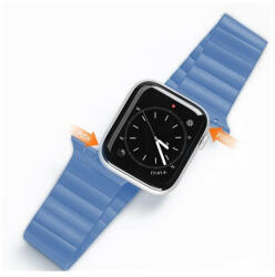 Apple Watch 1-6, SE (42 / 44 mm) / Watch 7 (45 mm), szilikon pótszíj, mágneses zár, Dux Ducis Chain, kék - tok-shop