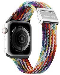 Apple Watch 1-6, SE, SE (2022) (38 / 40 mm) / Watch 7-8 (41 mm), textíl pótszíj, állítható, szivárvány minta, Dux Ducis Mixture, mintás