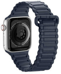 Apple Watch 1-6, SE, SE (2022) (38 / 40 mm) / Watch 7-8 (41 mm), szilikon pótszíj, mágneses zár, Dux Ducis Armor, sötétkék - tok-shop