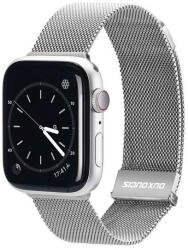 Apple Watch 1-6, SE, SE (2022) (42 / 44 mm) / Watch 7-8 (45 mm) / Watch Ultra (49 mm), fém pótszíj, mágneses zár, milánói stílus, Dux Ducis Milanese, ezüst