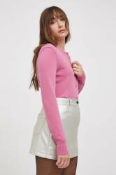 Sisley gyapjúkeverék pulóver rózsaszín, női, könnyű - rózsaszín L