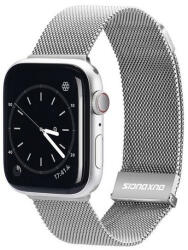 Apple Watch 1-6, SE, SE (2022) (38 / 40 mm) / Watch 7-8 (41 mm), fém pótszíj, mágneses zár, milánói stílus, Dux Ducis Milanese, ezüst - tok-shop