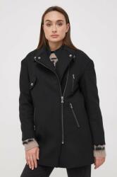 Sisley kabát gyapjú keverékből fekete, átmeneti, oversize - fekete 34