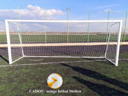 Anastasia & P-Sport Poarta fotbal 5x2, din aluminiu, profil special 80x80 mm, mobila + o minge fotbal Molten CADOU (FL2.5)
