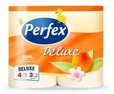 Perfex DeLuxe 3 rétegű barackos 150 lap 4tekercs/csomag toalettpapír (TPBONIDL3RB) - tobuy