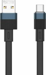 REMAX Flushing RC-C001 USB-A apa - USB-C apa 2.0 Adat és töltőkábel - Fekete (1m) (RC-C001 A-C BLACK)