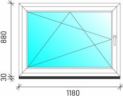  120×90 Bukó-nyíló műanyag ablak