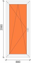 90×210 Bukó-nyíló erkélyajtó 3 rétegű üveggel (2475)