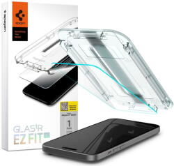 Spigen Folie de protectie Ecran Spigen EZ FIT pentru Apple iPhone 15, Sticla Securizata, Full Glue, 2.5D AGL06907 (AGL06907) - pcone