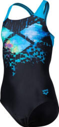 arena girls multi pixels swim pro back black/turquoise 116cm