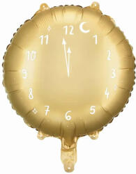 PartyDeco Fólia lufi, gömb alakú arany, szilveszteri óra, 45 cm