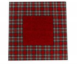 Mondo Italia Gobelin asztalterítő Tartán bordó 90x90 cm Chenille IT025