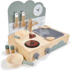 Eichhorn Bucătărie din lemn Small Table Kitchen Eichhorn portabilă cu sunete și 6 accesorii de la 3 ani (EH2700)