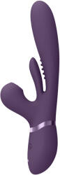 VIVE Kura Thrusting G-Spot Vibrator with Flapping Tongue & Pulse Wave Stimulator Purple