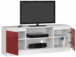 AKORD TV szekrény 140 cm 2D 1P | Fehér - Piros Akril (OP0LRTV140POLCZERW)