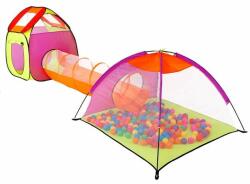 SPRINGOS Cort de joaca pentru copii, Springos, 3 in 1, igloo si casuta, cu tunel, bile colorate, husa, 385x120x115 cm GartenVIP DiyLine