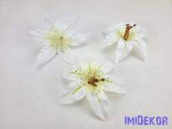 Liliom selyemvirág fej 13cm - Törtfehér