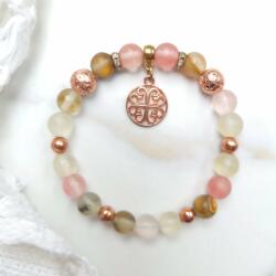  Virág medálos rózsaopál kristálykarötő