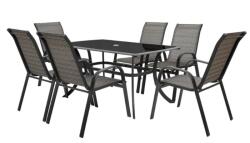 HECHT Set mobilier pentru gradina HECHT Honey Set 6, aluminiu sticla, masa 150 x 90 x 72 cm, 6 x scaune 58 x 74 x 97 cm (HONEYSET6)