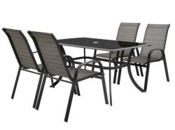 HECHT Set mobilier pentru gradina HECHT Honey Set 4, aluminiu sticla, masa 150 x 90 x 72 cm, 4 x scaune 58 x 74 x 97 cm (HONEYSET4)