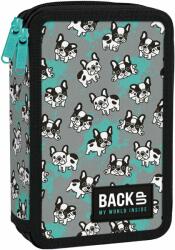 BackUP Penar școlar cu rechizite BackUp DW - Pups, cu 2 fermoar (93328) Penar