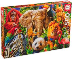 Educa Puzzle Educa din 500 de piese - Animale sălbatice (EDU19550) Puzzle