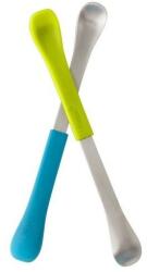 BOON SWAP lingurițe duble cu capăt moale și dur - 2 bucăți, albastru și galben (B10150)
