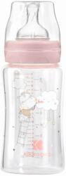 KikkaBoo Sticle de sticlă pentru copii KikkaBoo Hippo Dreams - 240 ml, roz (31302020121)