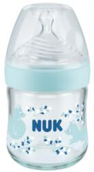 Nuk Biberon din sticla NUK Nature Sense - Temperature control, Softer, 120 ml, albastru (10747110)