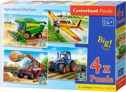 Castorland Puzzle Castorland 4 în 1 - Mașini agricole (B-041039)