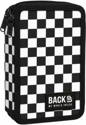 BackUP Penar școlar cu rechizite BackUp DW - Chessboard, cu 2 fermoare (93496) Penar