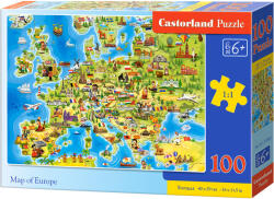 Castorland Puzzle Castorland din 100 de piese - Harta Europei (B-111060)