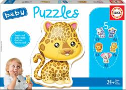 Educa Puzzle pentru bebelusi Educa 5 in 1 - Animale salbatice (EDU14197) Puzzle