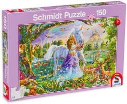Schmidt Spiele Puzzle Schmidt din 150 de piese - Princess Unicorn And Castle (56307)