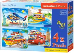 Castorland Puzzle Castorland 4 în 1 - Călătorie în jurul lumii (B-041015)