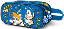 KARACTERMANIA Sonic Schoolbag - Let's Roll 3D, cu 2 fermoare (4470) Penar