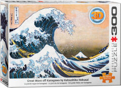 EUROGRAPHICS Puzzle cu efect 3D Eurographics din 300 de piese - Marele val din Kanagawa (63311545)