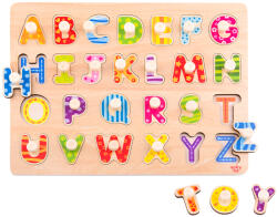 Tooky Toy Tablă educațională din lemn Tooky Toy - Alfabet (107784)