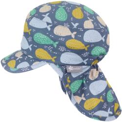 Sterntaler Pălărie cu panou pentru gât și protecție UV 50+ Sterntaler - Cu balene, 49 cm, 12-18 luni (1512334-365)