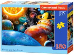 Castorland Puzzle Castorland din 180 de piese - Planets and their Moons (B-018345) Puzzle