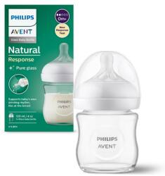 Philips Biberon de sticlă Philips Avent - Natural Response 3.0, cu tetină 0m+, 120 ml (SCY930/01)