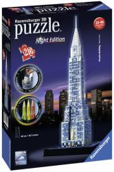 Ravensburger Puzzle 3D Ravensburger din 216 de piese - Luminoasa cladire Chrysler Building noaptea (12595)