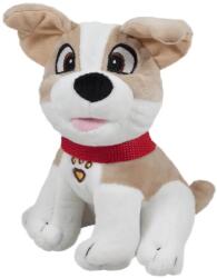 Amek Toys Jucărie de pluș Amek Toys - Câine cu lesă, bej și alb, 18 cm (040219-1)