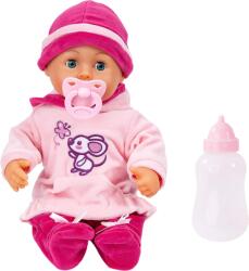 Bayer Design Bayer First Words Păpușă interactivă pentru bebeluși - Rochie roz cu șoricel, 38 cm (93824BD)