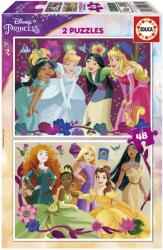 Educa Puzzle Educa din 2 x 48 piese - Disney Princesses (EDU19675) Puzzle