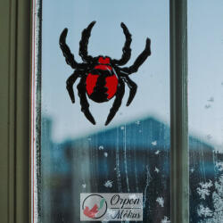 Halloween-i ablakdekor: pók